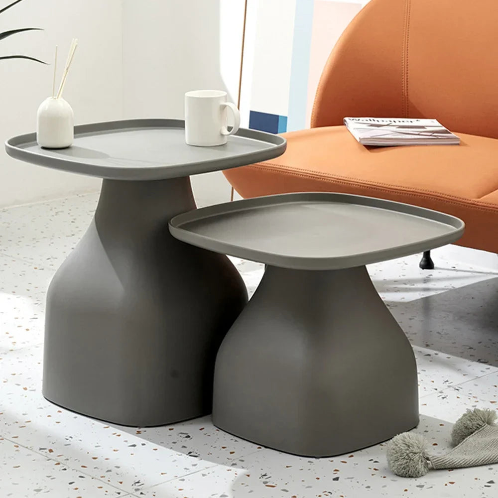 Minimalist Coffee Table - Round Corner Square Durable Plastic Side Table