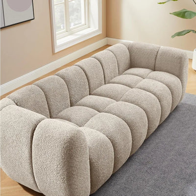 Bouclé Cloud Sofa - Upholstered Tufted Lounge Couch