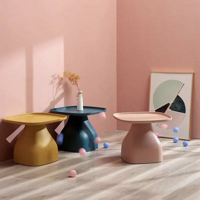 Minimalist Coffee Table - Round Corner Square Durable Plastic Side Table