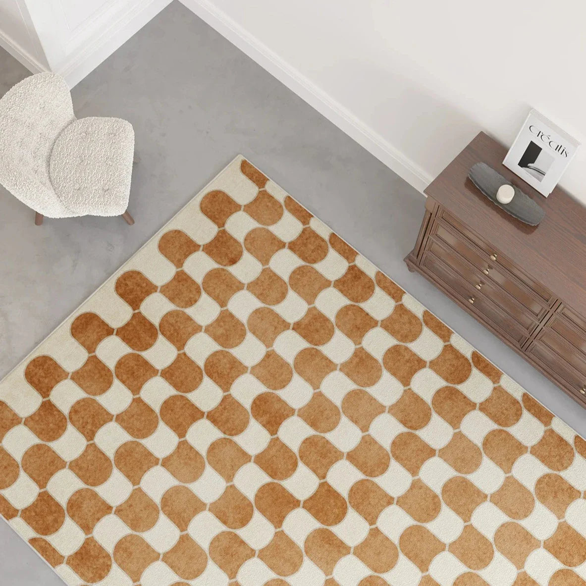 Abstract Art Rug – French Wavy Plaid Area Carpet