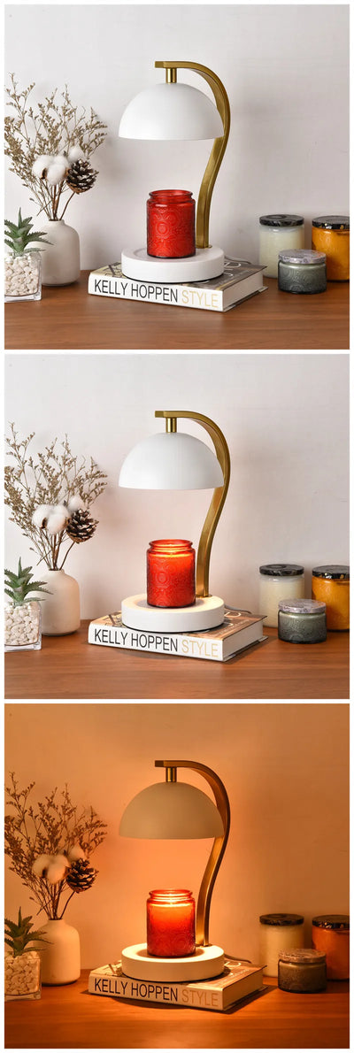 Golden Candle Warmer - Retro Curved Bar Stand Metal Lamp