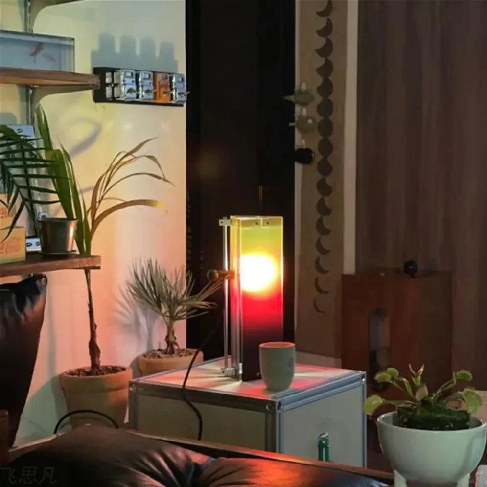 Acrylic Table Lamp - Industrial Sunset Glow Lamp