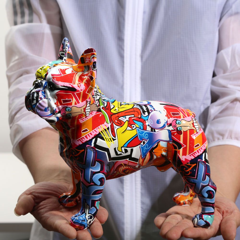 Graffiti Dog Sculpture – French Bulldog Art Statue