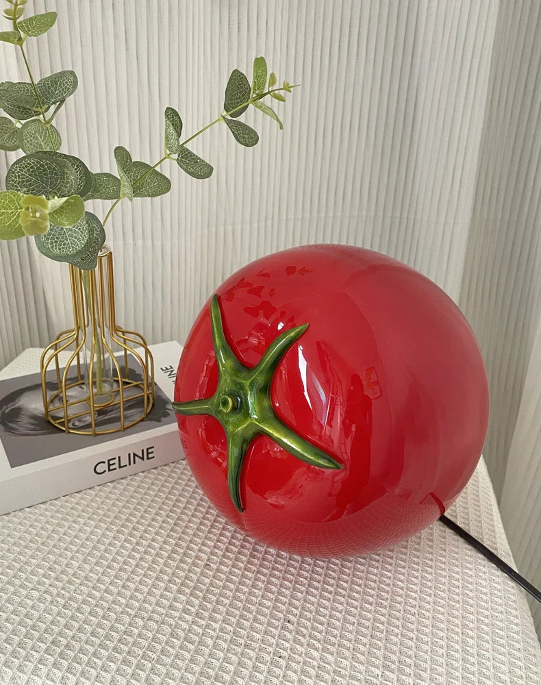 Red Tomato Table Lamp - Playful Desk & Nightstand Light