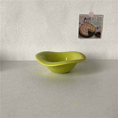 Ceramic Snack Bowl – Wave Rim Organic Shape Dish