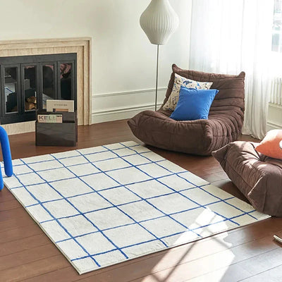 Plaid Area Rug - Colorful Irregular Pattern Carpet