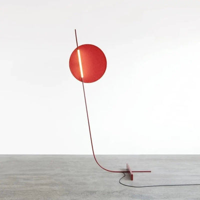 Red Floor Lamp - Nordic Bent Metal Frame Light