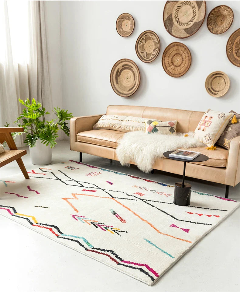 Morocco Style Rug – Abstract Area Rug, Handcrafted Art Carpet