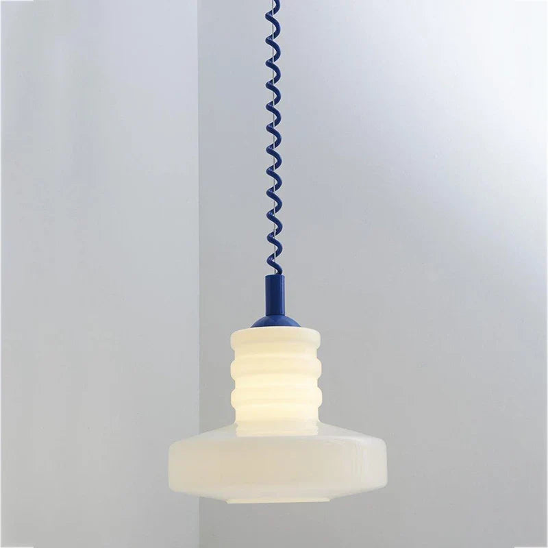 Retro Pendant Lamp - Geometric Coil-Line Light