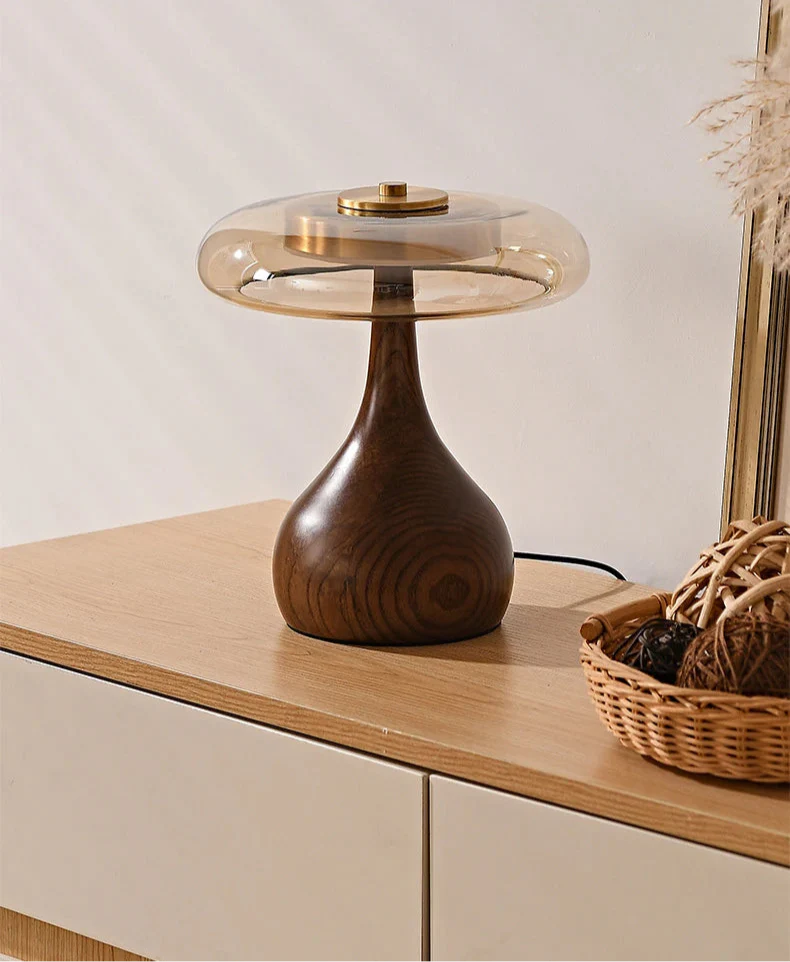 Copper Wood Desk Lamp – Modern LED Table Light