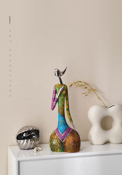 African Woman Figurine | Unique Abstract Resin Sculpture