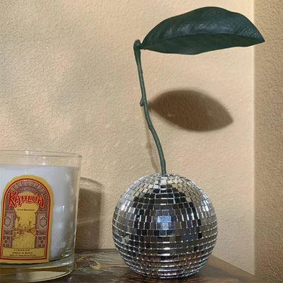Disco Ball Ornament - 4 Inch Glass Cherry Sparkle
