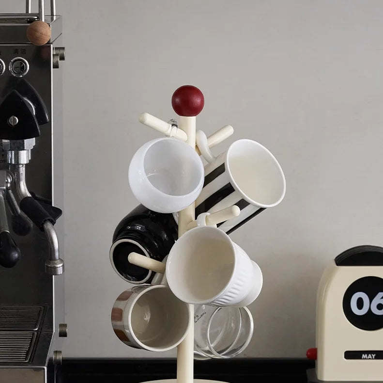 Rotatable Mug Rack | Acrylic Retro Coffee Display Stand