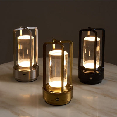 Cordless LED Table Lamp - Retro Bar Lamp Metal Dimmable