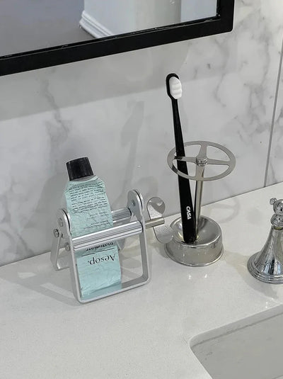 Vintage Toothpaste Holder | Compact Stainless Steel Tube Organizer