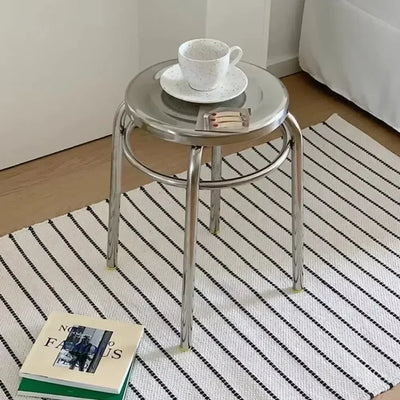 Stainless Steel Stool - Minimalist Metal Accent Seat