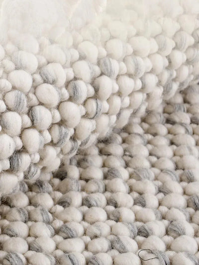 Hand Woven Wool Rug - Indian Pebble Area Carpet