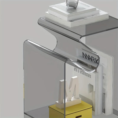 Acrylic Side Table - Modern Bent Minimalist Design