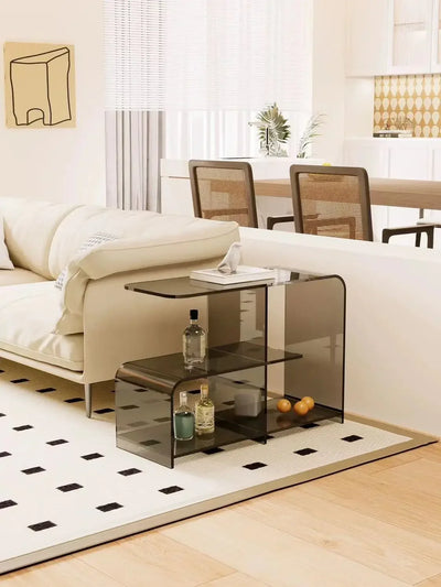 Acrylic Side Table – Retro Double Round Edge