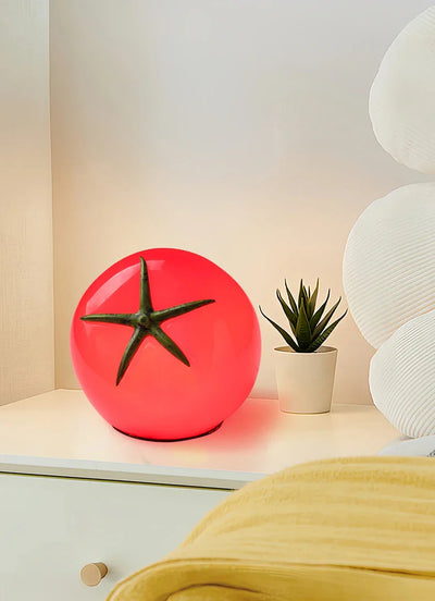 Red Tomato Table Lamp - Playful Desk & Nightstand Light