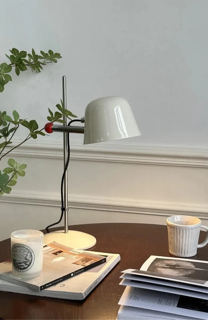 Retro Stainless Steel Lamp - Adjustable Mid Century Table Light
