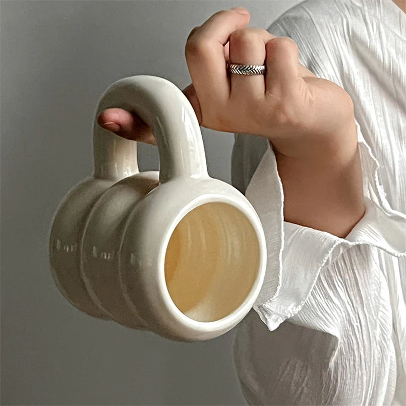 Embossed Donut Mug - 14oz Ceramic Coffee Cup