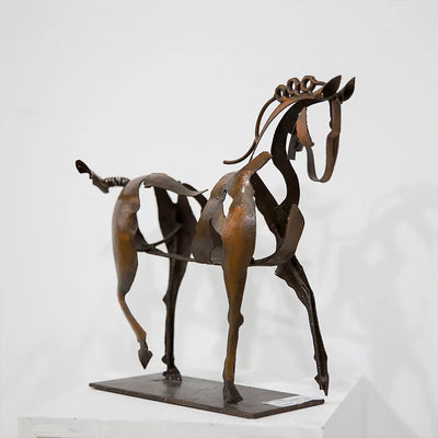 Rustic Metal Horse Statue - Weather-Resistant Outdoor Decor