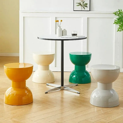Nordic Hourglass Stool – Glossy ABS Side Table