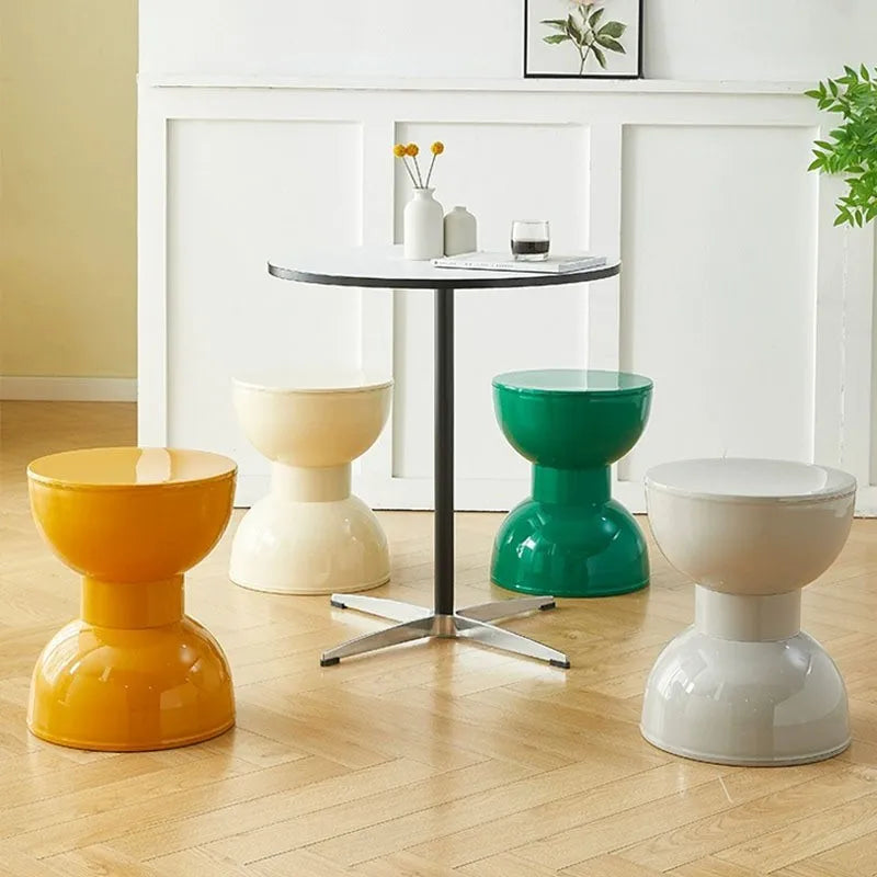 Nordic Hourglass Stool – Glossy ABS Side Table