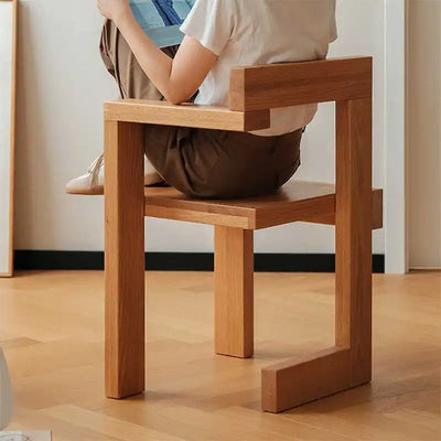 Vintage Oak Wood Chair - Ergonomic Dining Seat