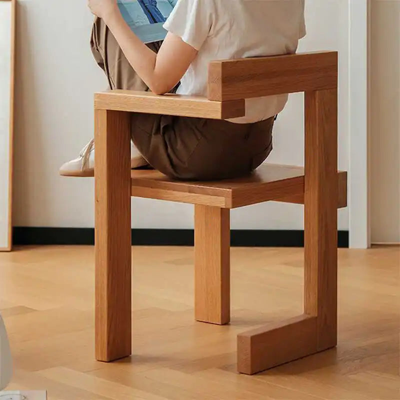 Vintage Oak Wood Chair - Ergonomic Dining Seat