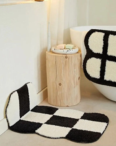 Checker Grid Bath Mat - Contemporary Bathroom Accessory