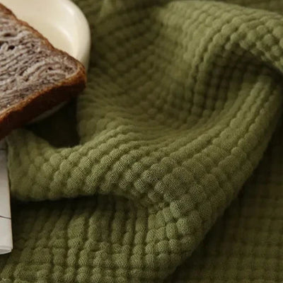 4-Layer Cotton Throw - Breathable Stylish Couch Blanket