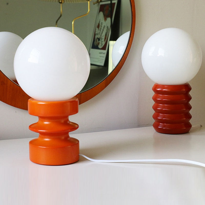 Atmosphere Table Lamp - Coil Shape Solid Wood Base