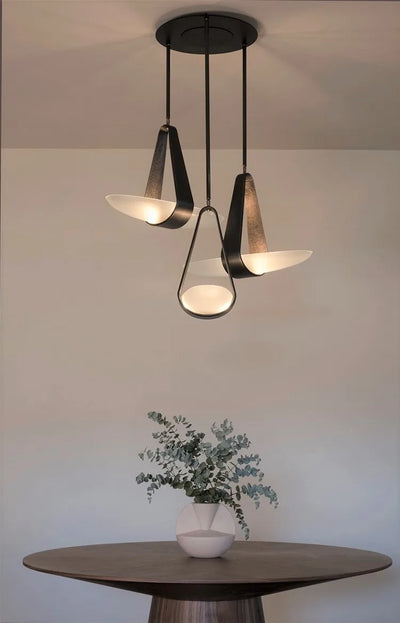 Floating Leather Chandelier – Modern Ceiling Light with Warm