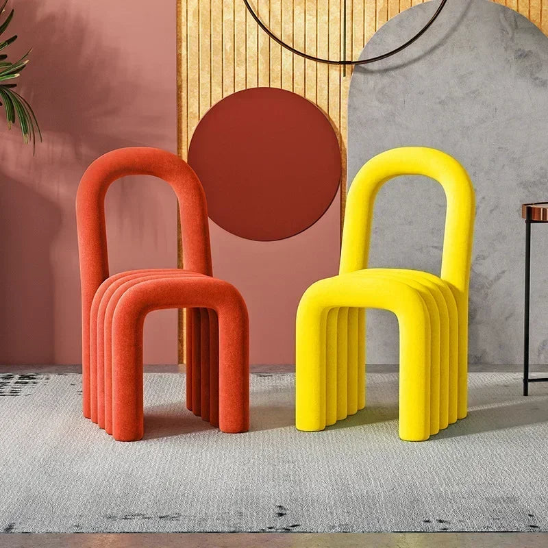 Fabric Accent Chair - Upholstered Lounge Seat Metal Frame