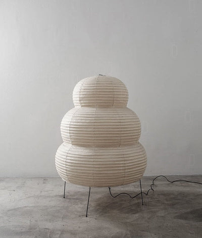 Japanese Floor Lantern – Curvy Wabi-Sabi Decor Lamp