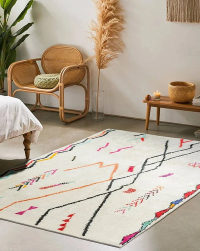 Morocco Style Rug – Abstract Area Rug, Handcrafted Art Carpet