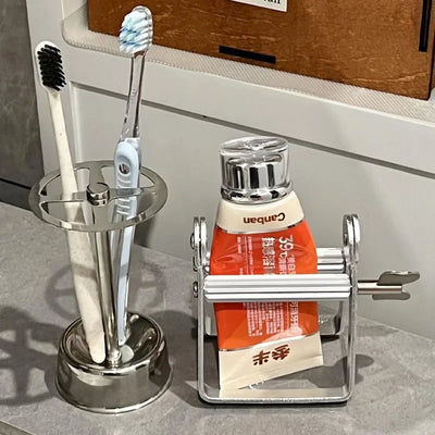 Vintage Toothpaste Holder | Compact Stainless Steel Tube Organizer