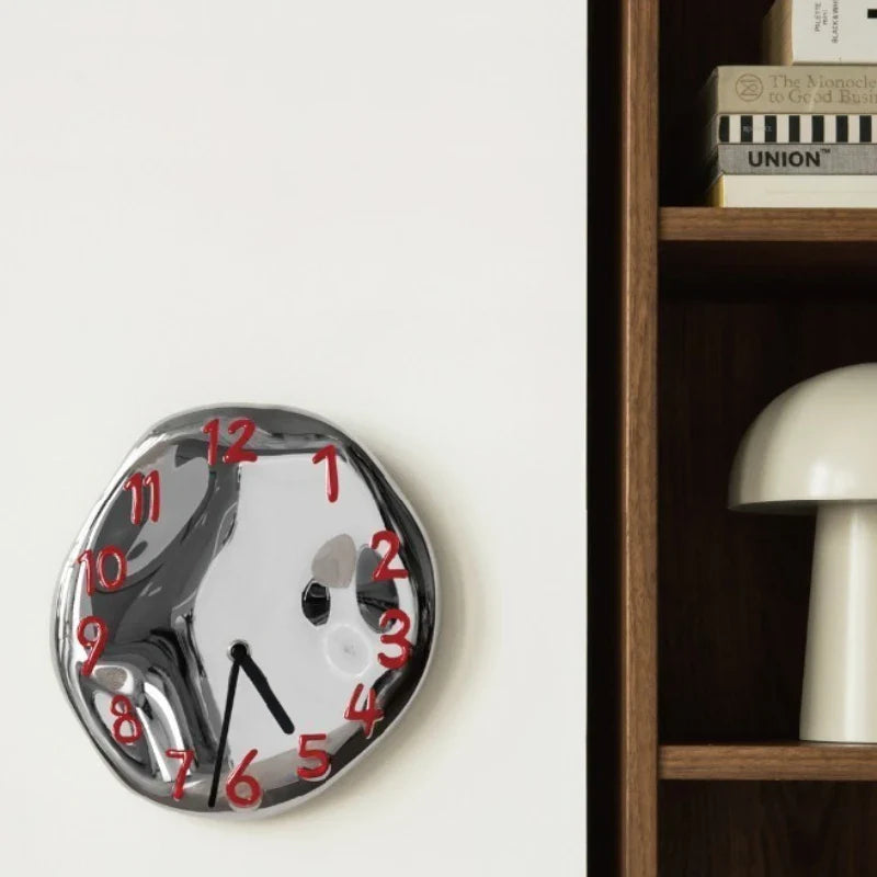 Chrome Ceramic Wall Clock - Modern Decorative Timepiece