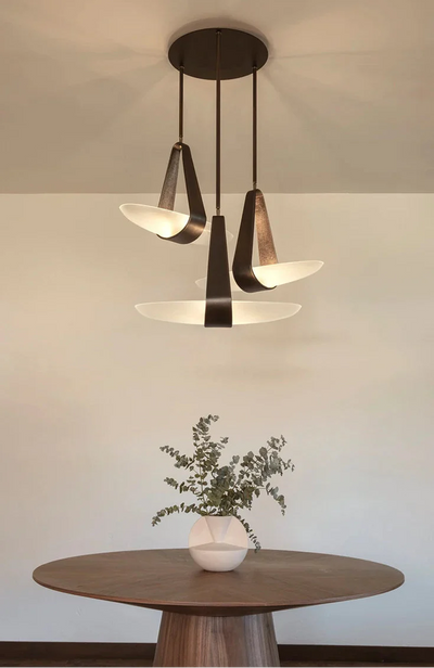 Floating Leather Chandelier – Modern Ceiling Light with Warm