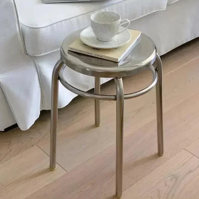 Stainless Steel Stool - Minimalist Metal Accent Seat