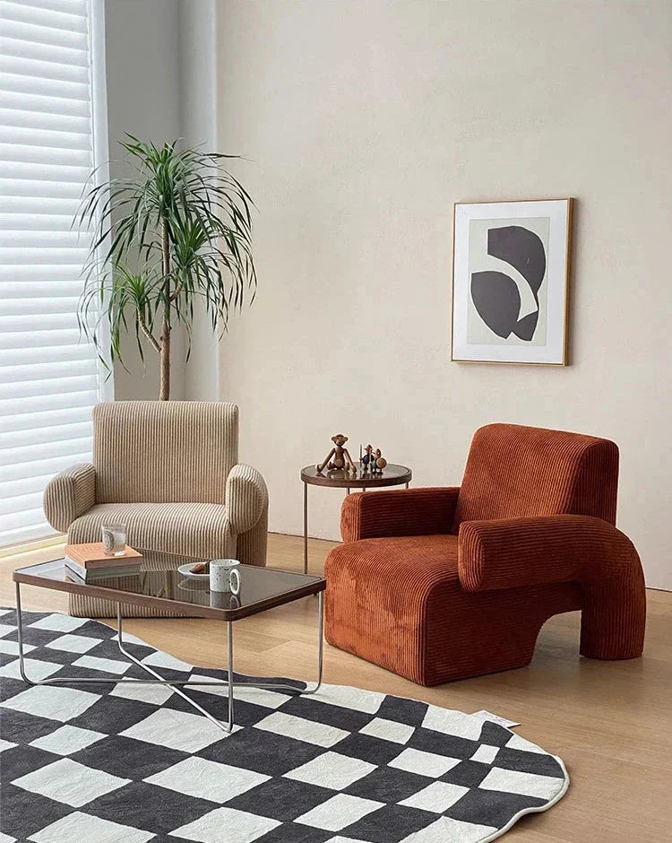 Corduroy Lounge Couch - Solid Wood Danish Sofa