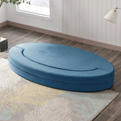 Foldable Lounge Sofa – Linen Foam Oval Seating