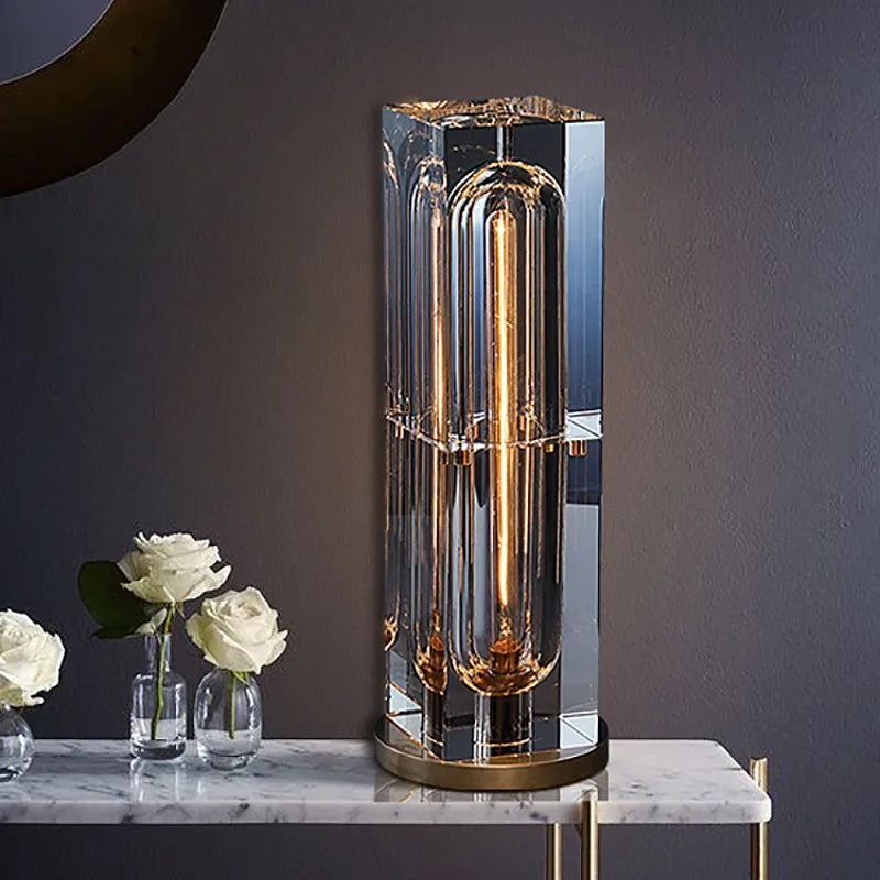 Crystal Glass Table Lamp - Hotel Style Luxury Ambient Light
