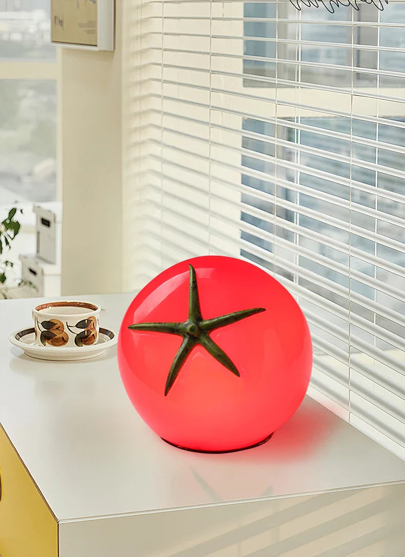 Red Tomato Table Lamp - Playful Desk & Nightstand Light