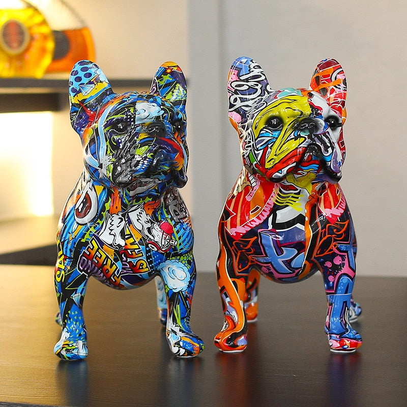 Graffiti Dog Sculpture – French Bulldog Art Statue