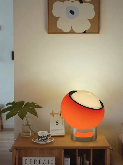 Retro Table Lamp - Glass Stone Metal Stand, Rotatable USB Corded