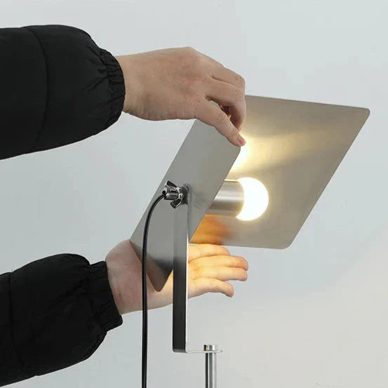 Industrial LED Floor Lamp - Stainless Steel Panel Luxury Lighting