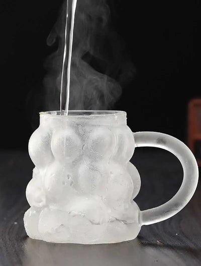 Transparent Grape Mug - 12oz Embossed Glass Cup